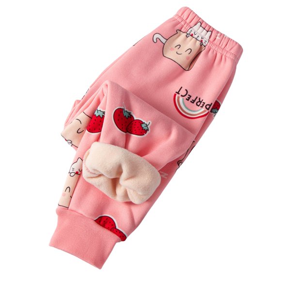 WUANDIXFA Girls Leggings Girls Fashion Children's Thermal Pants Pants Winter Pants Cute Jogging Pants Warm Tights Sweatpants Warm Pants for Boys and Girls Hot Pink,4-5 Years
