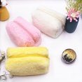 thumbnail image 2 of Cosmetic Bag Candy Color Plush Square Portable Large Capacity Toiletry Bag for Vacation, 2 of 7