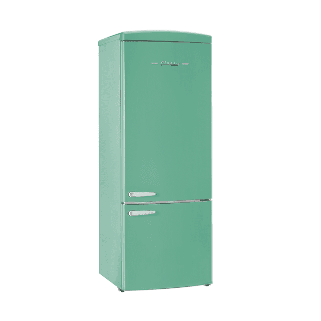 Unique 455L Ocean Mist Turquoise Bottom Mount Refrigerator