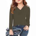 thumbnail image 2 of Timegard Toddler Baby Clothes Unisex V Neck Long Sleeve Solid Color Comfy Children Boy Girls Spring, 2 of 5
