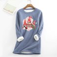 thumbnail image 1 of Haut Chaud Mode Femme Noël Imprimé Manches Régulières Hiver Ample Vacances Décontracté Manches Col Rond Chemise Hauts Tenues Femmes Vacances en Liquidation, 1 of 4