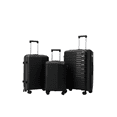 thumbnail image 2 of TRAVLR Ridge 3 Piece Black Luggage Set: PP Impact Resistant Hardside Spinner Suitcase, Expandable Checked Bags, Embedded TSA Lock, Blast-proof Zippers, 20in 24in 28in, 2 of 7