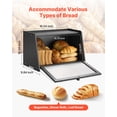 thumbnail image 3 of VEVOR Bread Box for Kitchen Counter Large Capacity Bamboo Storage Container Black, 3 of 9