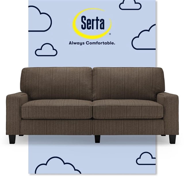 Serta Palisades 78" Track Arm Sofa with Removable Covers Brown