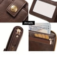 thumbnail image 2 of Men's PU Leather Large Capacity Card Holder Vintage Multifunctional Zipper Wallet Purse Card Bag Coin Purse, 2 of 6