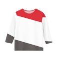 thumbnail image 3 of MeetoTime T-Shirt à Manches 3/4 Rayé Imprimé pour Enfants Col Rond Décontracté Ample Blouses pour Garçons Filles 3-12 Ans, 3 of 4