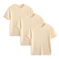 thumbnail image 1 of Plebaso Lot de 3 T-Shirts en Coton pour Enfants, Manches Courtes, Col Rond, Chandails Décontractés Unis Basiques, Hauts pour Unisexe, 1 of 6