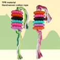 thumbnail image 3 of CBFFDC Puppy Pet Teething Toy Pet Puppy Toy Toothbrush Durable Ropes Bundle Bite resistant Interactive Flower Shape Dog Ball Toy, 3 of 6
