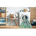 thumbnail image 2 of Ahgly Company Tapis de Zone Rond Vert Transitionnel pour Intérieur Lavable à la Machine, 8 Pieds Rond, 2 of 7