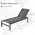 thumbnail image 3 of Costway Patio 6-Position Lounge Chair Chaise Aluminium Adjust Recliner Grey, 3 of 8