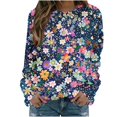 thumbnail image 1 of KIHOUT Chandails Molletonnés pour Femmes en Liquidation, Hauts Blouse à Manches Longues d'Automne et d'Hiver à Col Rond à Imprimé Floral, Coupe Ample, Taille P-2TG, 1 of 5