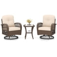thumbnail image 1 of Gymax Set Of 3 Patio Swivel Rocker Set Gliding Bistro Furniture Set w/ Tempered Glass Table Beige, 1 of 4
