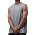 thumbnail image 3 of Besolor Men's Athletic Tank Tops Crewneck Sleeveless Workout Shirts Casual Muscle Gym Solid Color Base Tees, 3 of 3