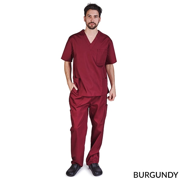 M&M SCRUBS Men's Scrub Set Medical Scrub Top and Pants