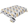 thumbnail image 2 of Gold and Grey Tablecloth Rectangle/Oval Geometric Stripes Table Cloth Outdoor Waterproof Gold and Grey Tablecloths for Party Picnic Indoor Table Cover for Dining/Kitchen 60x102inch, 2 of 5