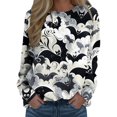 thumbnail image 1 of Pull pour Femmes Imprimé Col Rond Sweat-Shirt Ajusté Pull Décontracté Manches Longues Chemises d'Entraînement Blouse Ample, 1 of 4
