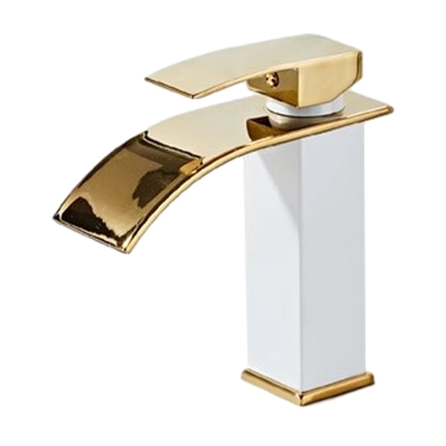 tredstone Luxurious Basin Waterfall Sink Waterproof And Multi-functional Durable Basin Waterfall white gold short