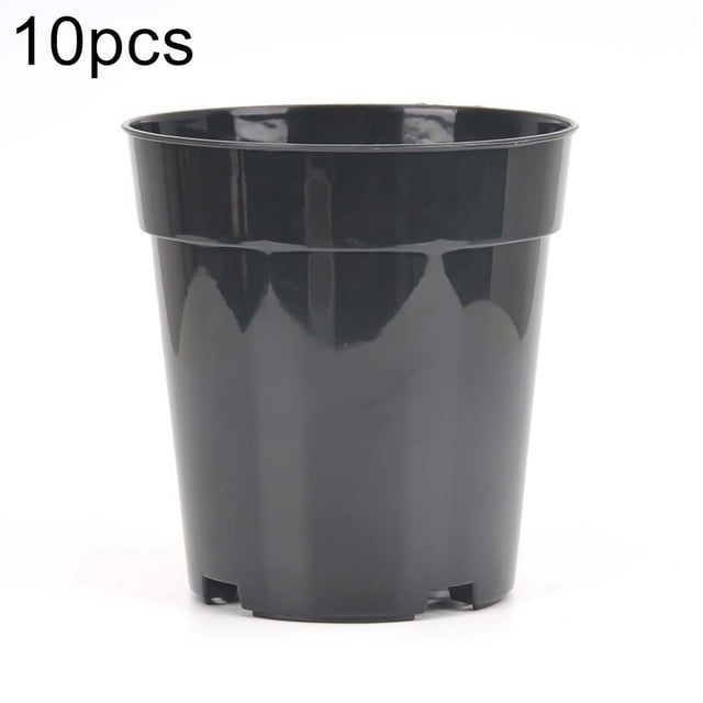 GLFILL 10pcs Transparent Plastic Planting Pots Breathable Transplant Pots Flower Pots 5.2 inches