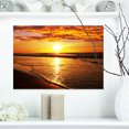 thumbnail image 1 of Design Art - Coucher de Soleil Jaune Vif sur les Vagues, 1 of 4