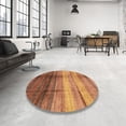 thumbnail image 3 of Ahgly Company Tapis d'Intérieur Carrés Abstraits Orange Tapis de Zone Abstraits, 6 Pieds Carré, 3 of 6
