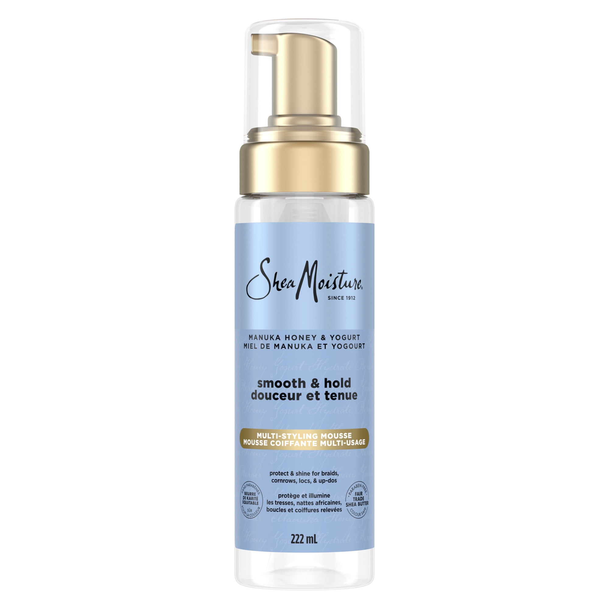 SheaMoisture Mousse Coiffante Multi-Usage Douceur et Tenue, 222 ml