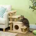 thumbnail image 2 of PawHut Escaliers pour Chat à Hauteur Réglable avec Poteau à Griffer pour Sofa, Beige, 2 of 10