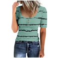 thumbnail image 3 of Birdeem T-Shirt à Col Rond pour Femmes, Boutonné, Coupe Ample, Manches Courtes, 3 of 8