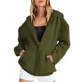 thumbnail image 2 of MeetoTime Sweat à Capuche Zippé Doublé Polaire pour Femmes Veste Décontractée à Manches Longues avec Poches, 2 of 6