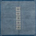 thumbnail image 1 of Ahgly Company Tapis d'Intérieur Carrés Abstraits Bleu Cadet Vert Abstraits pour Aire, 6 Pieds Carré, 1 of 6