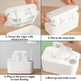 thumbnail image 4 of White White Smart Temperature Control Wipes Warmer With Night Light For Car Or Home Use Usb Charging Easy To Clean And Portable For Daily Care Needs, 4 of 7