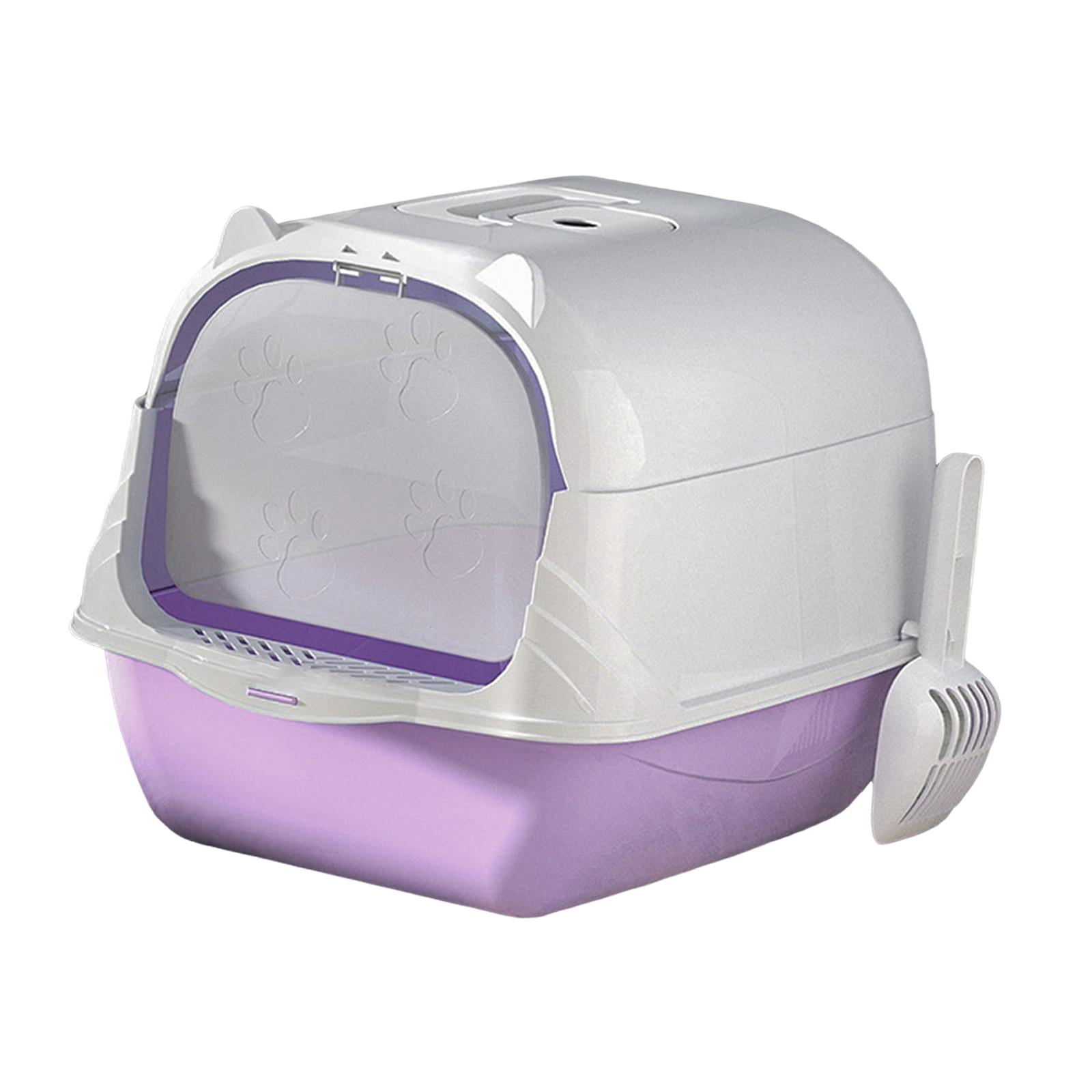 Hooded Cat Litter Box Deep Loo Anti Splashing Litter Pan Enclosed Cat Toilet