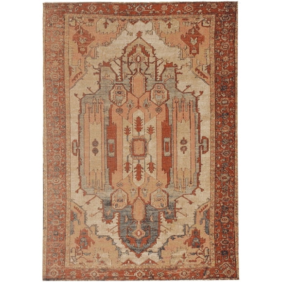 Great Zero Garron Ivory & Rust 2' x 3' Accent Rug