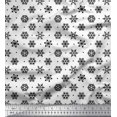 thumbnail image 1 of Soimoi polyester Crepe Fabric Dot & Snow Flakes Floral Print Sewing Fabric Yard 52 Inch Wide, 1 of 5