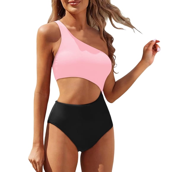 Women's Mesh One Piece Swimwear - Push Up Padded Athletic Tank Swimsuit for Training & Vacation, Nylon Spandex