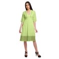 thumbnail image 1 of Moomaya Robe en Coton Imprimée pour Femme Longueur Midi Manches Courtes Tenue d'Été Vêtements, 1 of 4