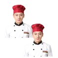 thumbnail image 1 of Oleegame 2PC Pretty Apron Chef Hat Adult Adjustable Baker Kitchen Cooking Chef Cap Red, 1 of 4