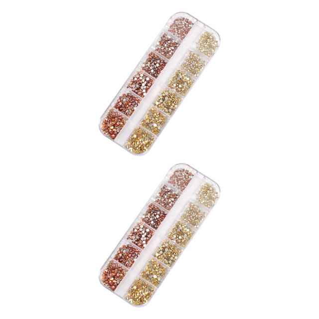 Shengyu 1 Bag Glass Crystal Eye-catching Easy to Paste Nail Rhinestones DIY Handcraft Different Styles Sweet Gift for Mobile Phone Type 1 Type 2 2PCS