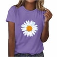 thumbnail image 1 of Babysbule Liquidation de Hauts pour Femmes T-shirt à Col Rond Mode pour Femmes à Manches Courtes Imprimé de Fleurs T-shirt Décontracté Ample Hauts, 1 of 2