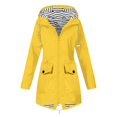 thumbnail image 1 of Imperméable pour Femmes, Vestes de Pluie à Rayures Pures Doublées, Imperméables, Extérieur, Grande Taille, à Capuche, Légères, 1 of 6