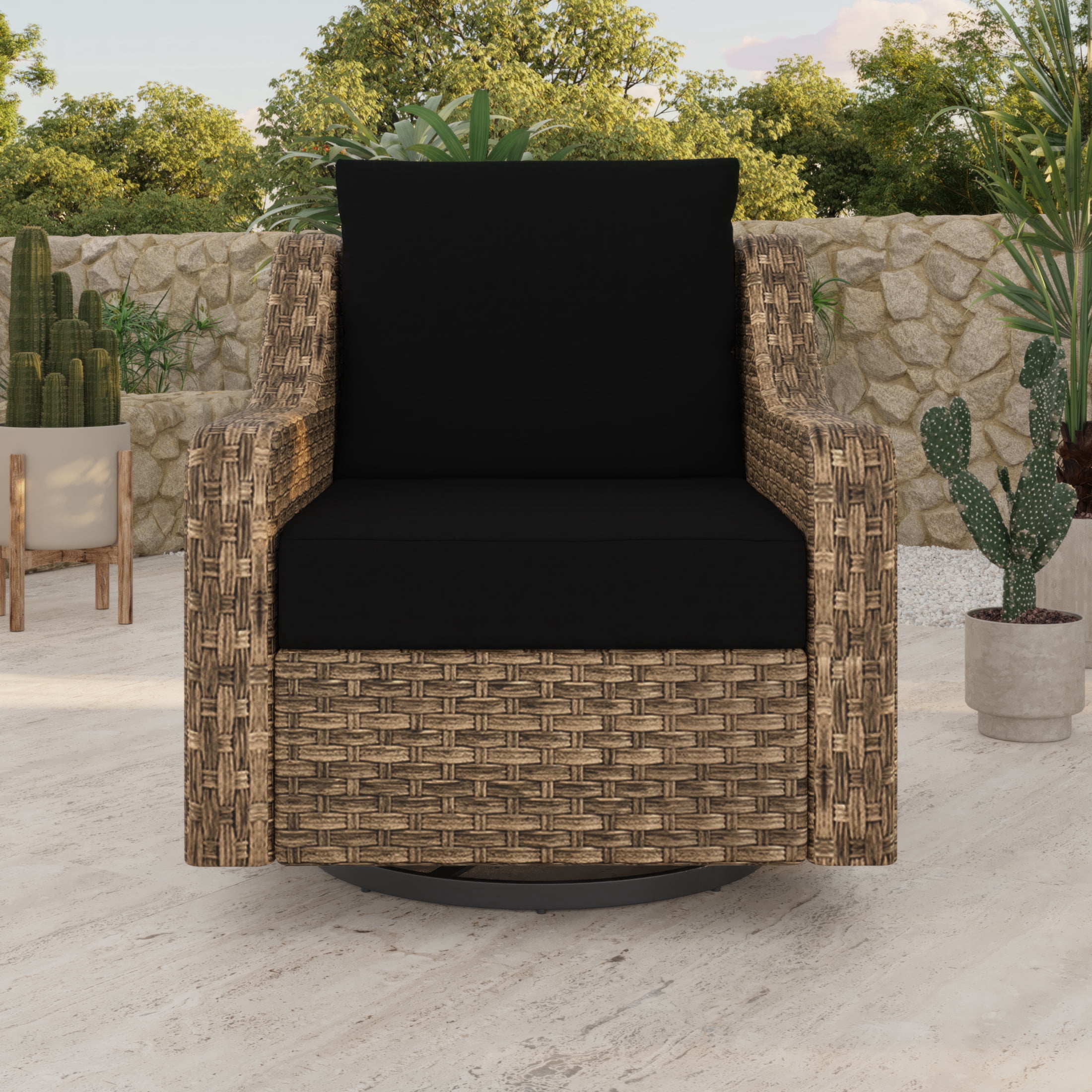 Ensemble de coussins de siège profond extérieur de qualité supérieure bleu marine 61 nbsp;cm x 61 nbsp;cm Better Homes & Gardens avec housse amovible, résistant aux intempéries et aux taches