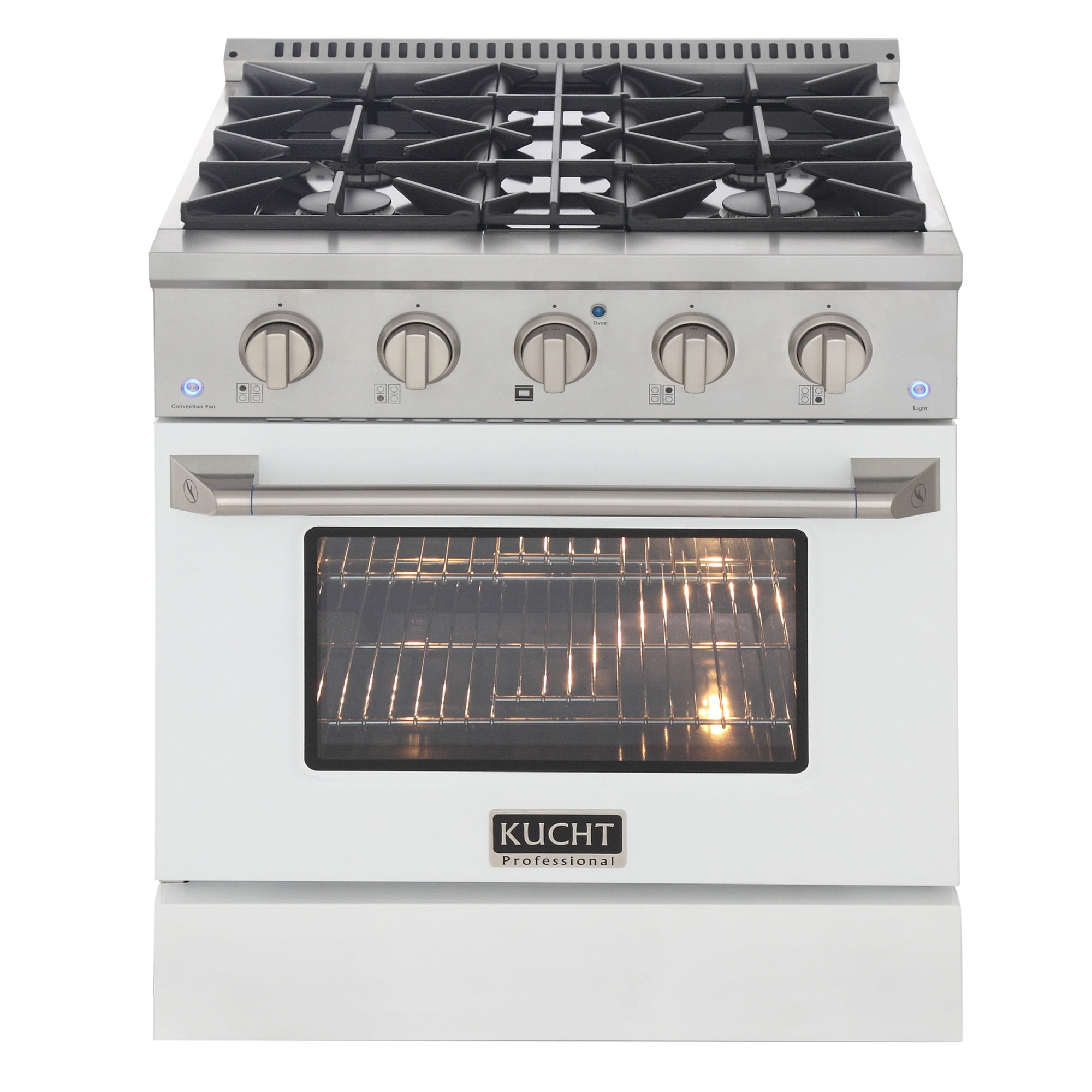 30 in. 4.2 cu. ft. Gas Range with Convection Oven and white door