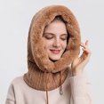 thumbnail image 4 of Women Winter Outdoor Riding Headgear Cold-Proof Ski Cap Warm Bib Face Mask Integrated Cold-Proof Hood Hat, 4 of 6