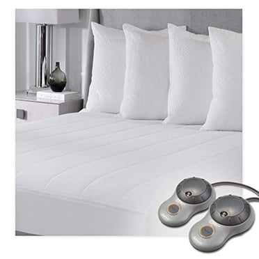 Sunbeam Protège-Matelas Chauffant / Polyester Matelassé, 10 Réglages de Chaleur, Grand Lit