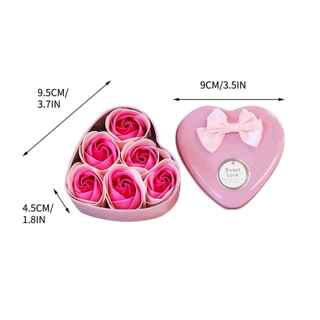 Special Offer! 3 Roses Soap Flower Tin Box Valentines Day Gift
