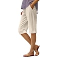 thumbnail image 2 of Wensltd Shorts d'Été à Jambe Grand pour Femmes, Mode, Lin, Fluides, Confortables, 2 of 5