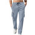 thumbnail image 2 of AherBiu Sweatpants For Men Fleece Lined Drawstring Elastic Waisted Straight Leg Pants With Pockets Casual Gym Workout Trousers, 2 of 7