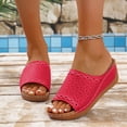 thumbnail image 2 of Womens Low Wedge Sandals Comfortable Dressy Arch Support Slides Orthopedic Sandals Slip On Summer Shoes, 2 of 9