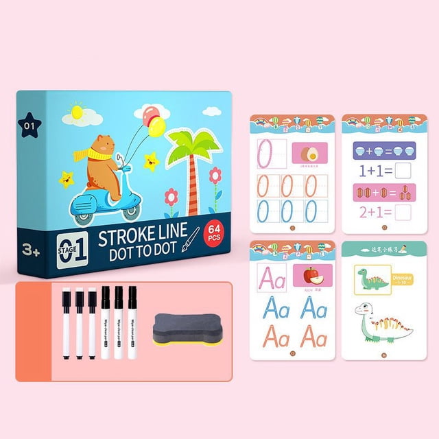 Cahier Magique de Traçage Réutilisable Cahier de Calligraphie Activités d'Apprentissage pour Tout-Petits pour Enfants E