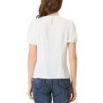 thumbnail image 3 of INSPIRE CHIC Blouse Haut à Col Peter Pan Décontracté d'Été Rétro à Manches Bouffantes pour Femme TG Blanc, 3 of 7