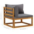 thumbnail image 4 of vidaXL Sectional Corner Sofas 2 pcs with Cushions Dark Grey, 4 of 5